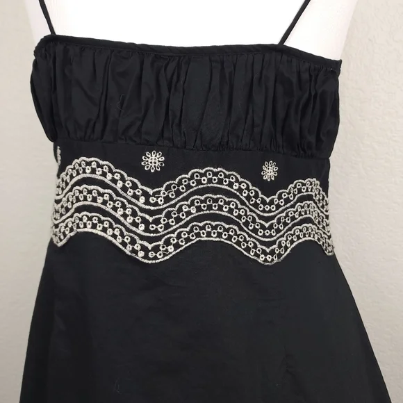 Jessica Howard Bohemian Black Embroidered Bodice Dress Size 8 - Picture 6 of 11